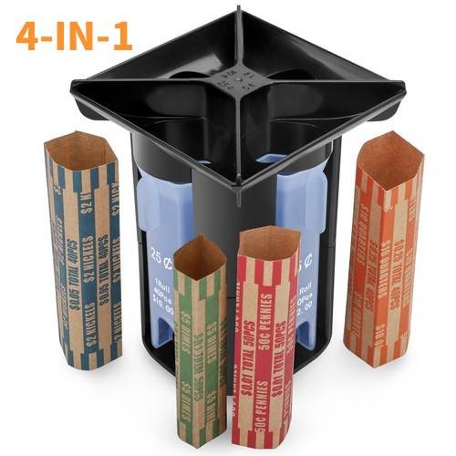 Accurate Coin Counter Sorter Tube Creative 4-in-1 Clear Change Counting Machine-image