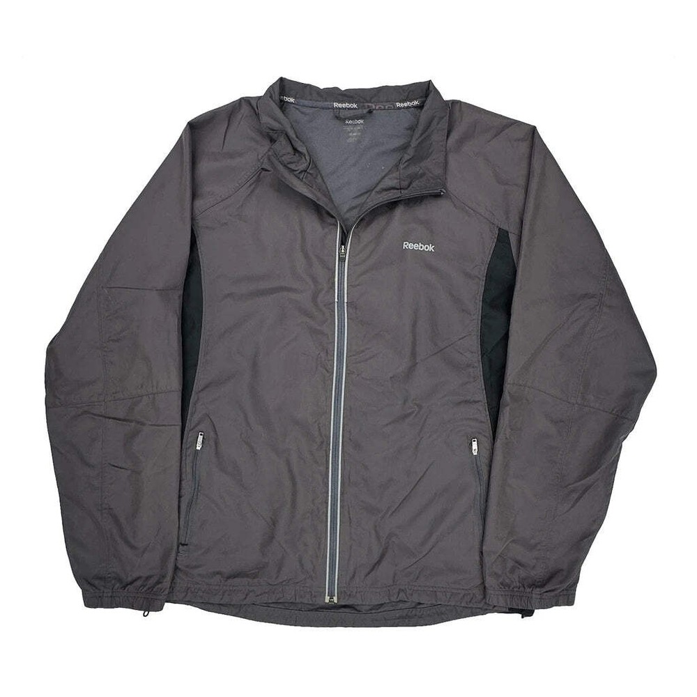 Reebok Windbreaker - Large Gray Polyester