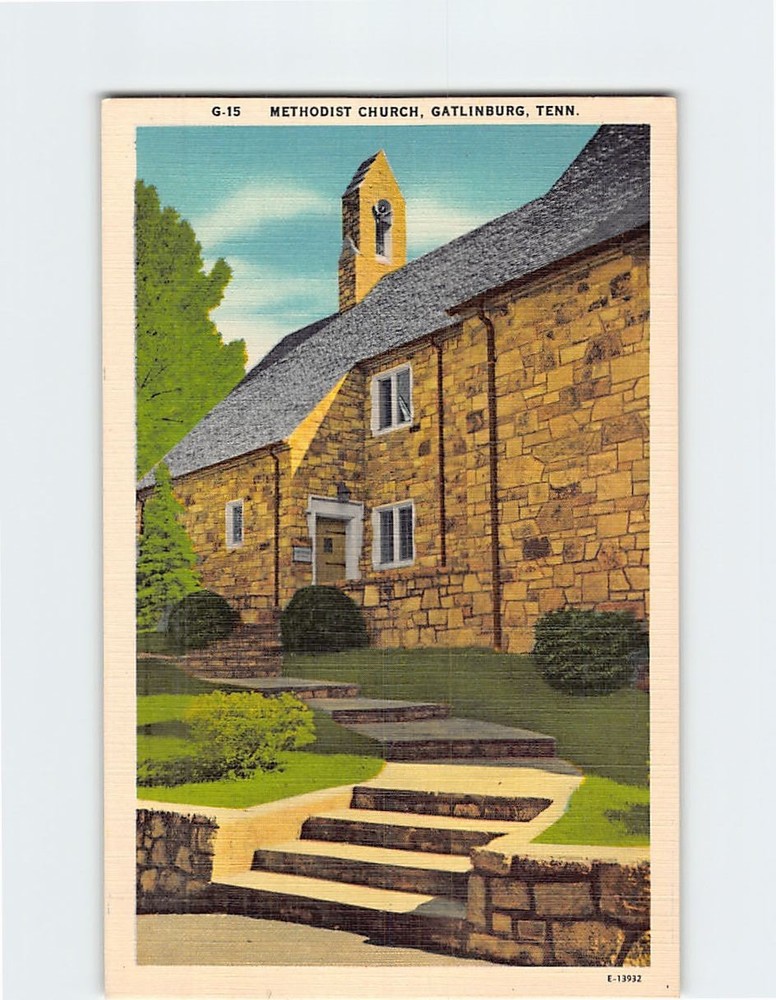Postcard Methodist Church Gatlinburg Tennessee USA North America