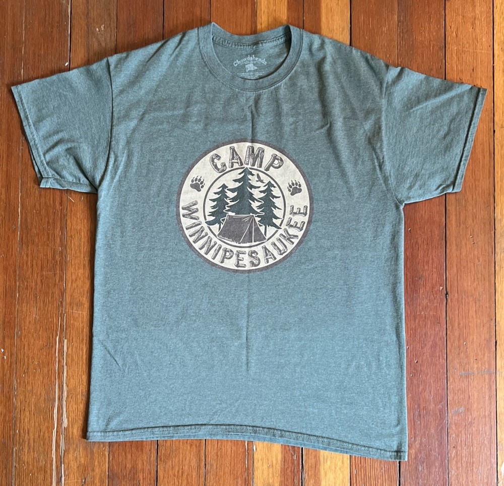chowdaheadz Camp Winnipesaukee Graphic Print T-Shirt Green Men’s Size Large