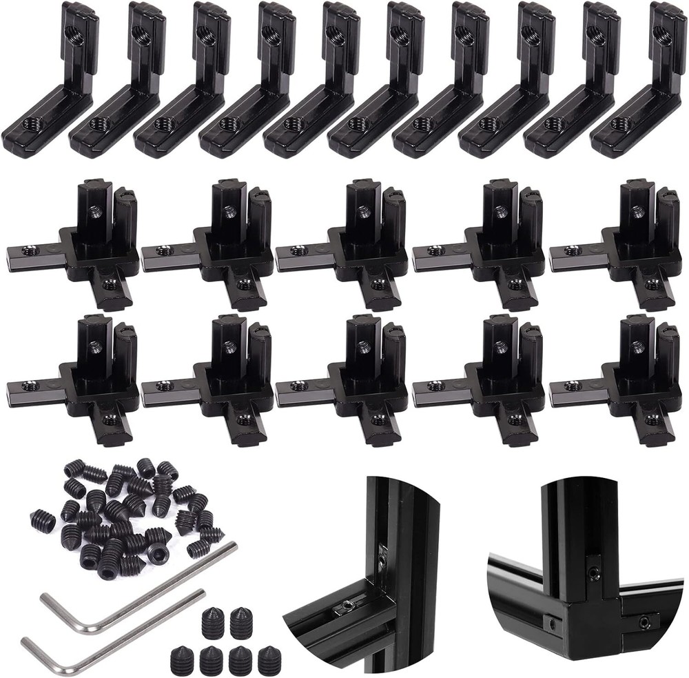 22Pcs 2020 Aluminum Extrusion Connectors 3 Way End Corner Bracket Connector New