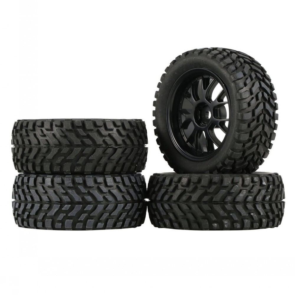 4Pcs 75mm Off-Road Tires for Wltoys 144001 Tamiya HSP 1/16 RC Buggy