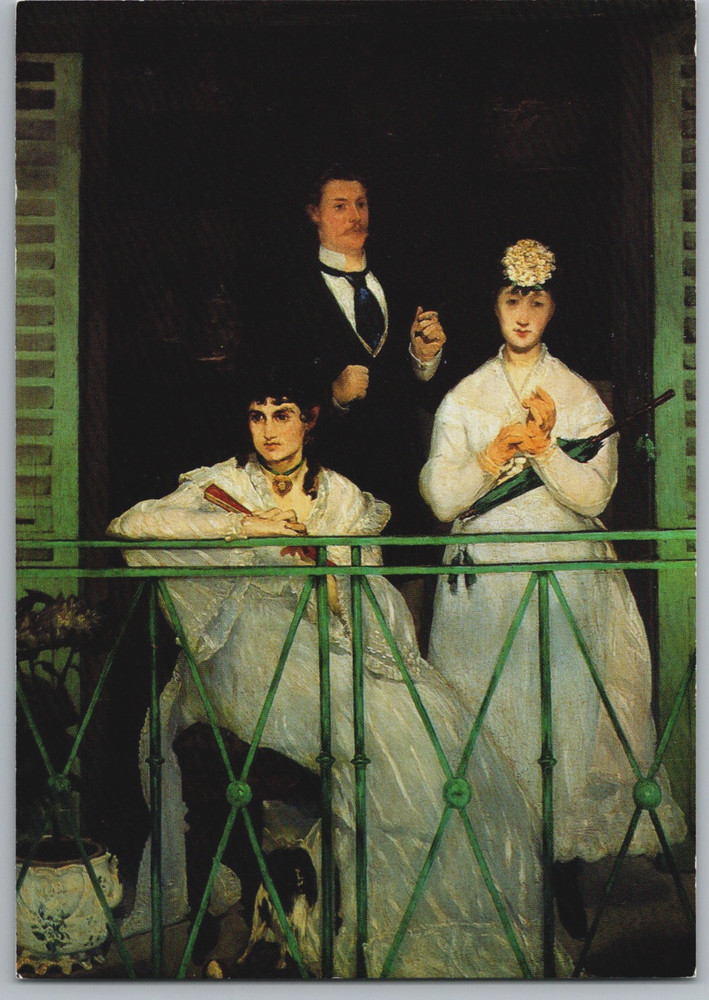 The Balcony by Edouard Manet Unposted Musee du Jeu de Paume Paris Art Postcard
