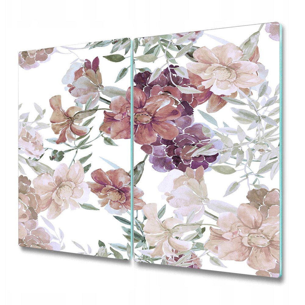 Glass Chopping Board Utensil Romantic Composition Delicate flowered 2x30x52