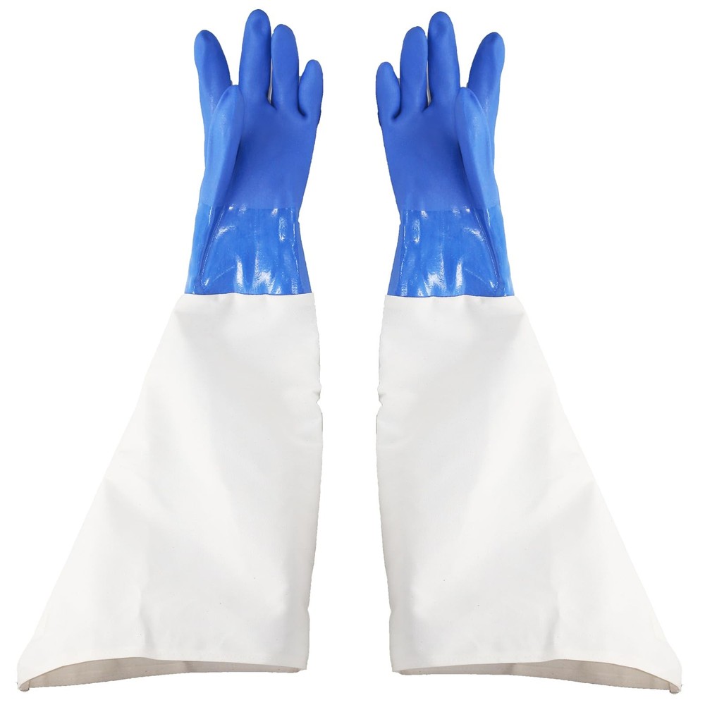 23.6 Inch Heavy Duty Canvas Rubber Sandblasting Gloves for Sandblast Protection