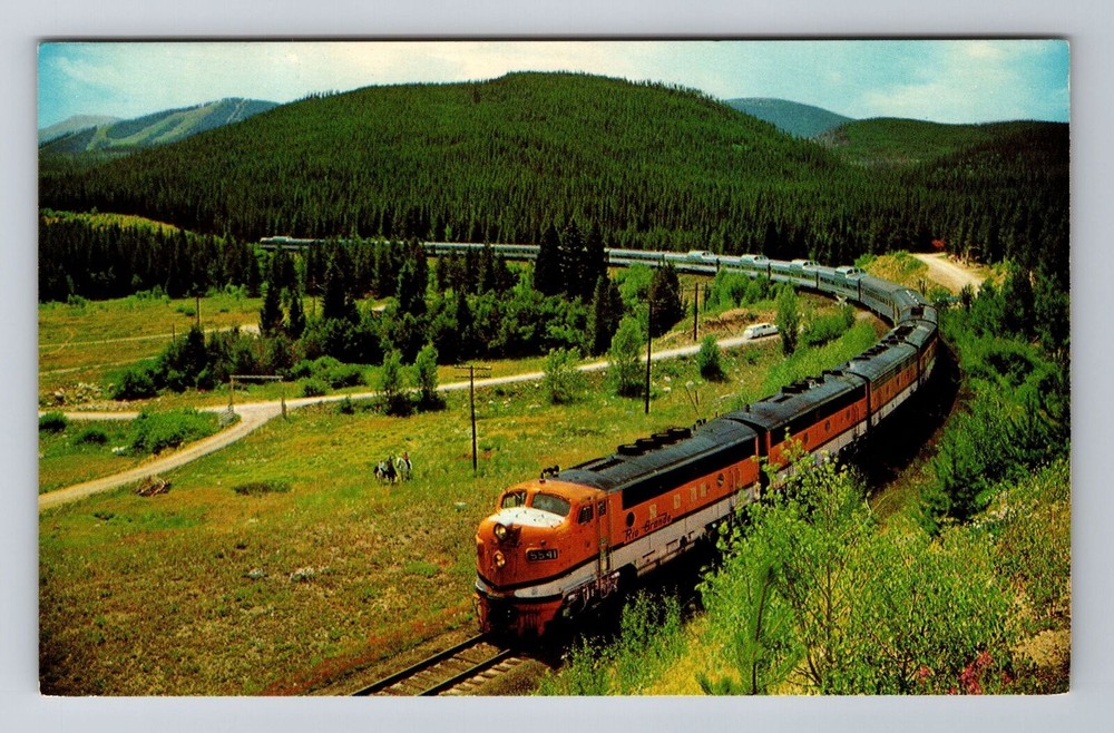 Trains -Scenic Colorado Rockies, Vista-Dome California Zephyr, Vintage Postcard
