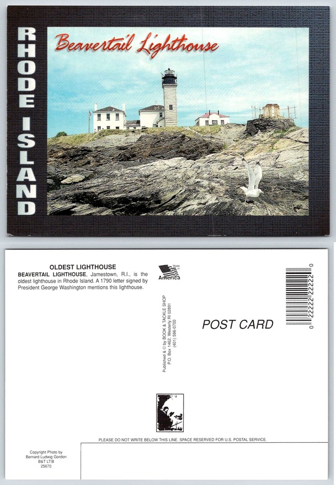 Jamestown Rhode Island BEAVERTAIL LIGHTHOUSE Postcard V544