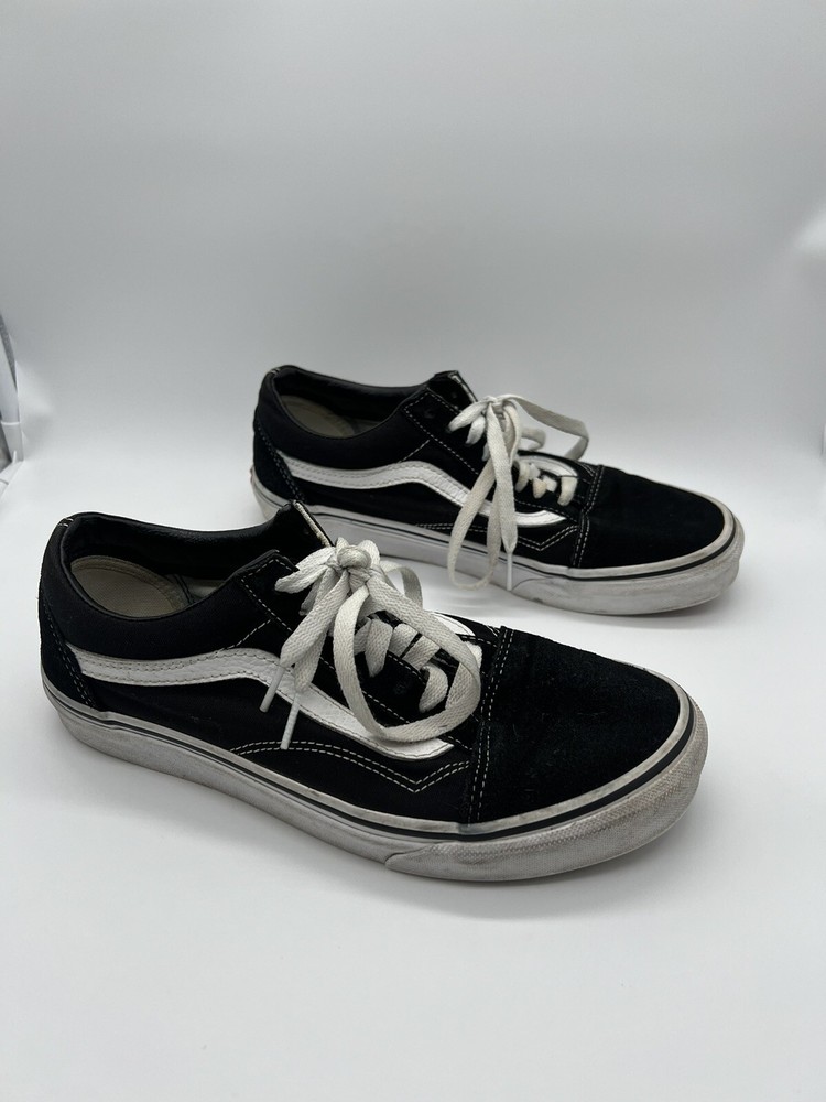 Vans Shoes Mens 7.5 Womens 9 Old Skool Sneakers Lace Up Black Casual