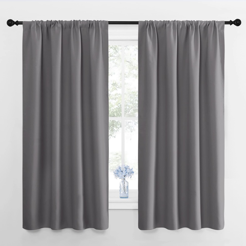 Blackout Curtains with Thermal Insulation for Bedroom Rod Pocket Windows