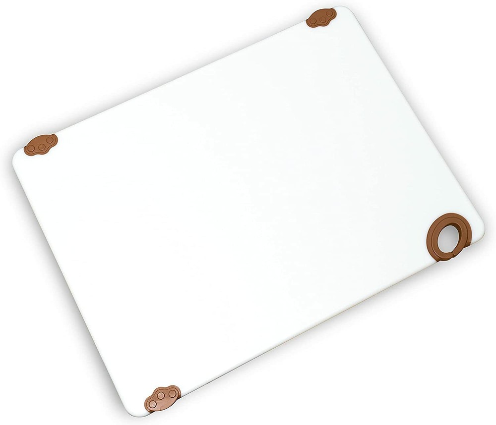 Rectangular Plastic Chopping Board with Rubber Grip & Hook (18 x 24 x 1/2 inch)