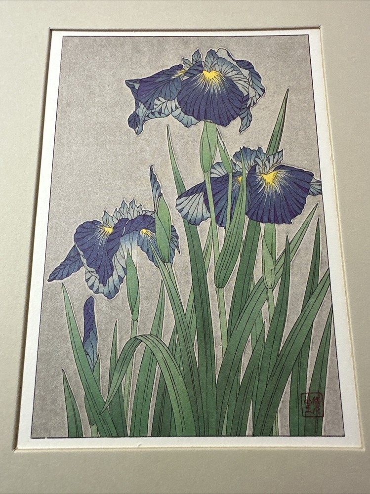 Framed Print Of The Kawarazaki Shodo Iris  Wood Block Art