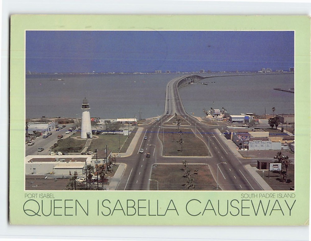Postcard Port Isabel South Padre Island Queen Isabella Causeway Texas USA