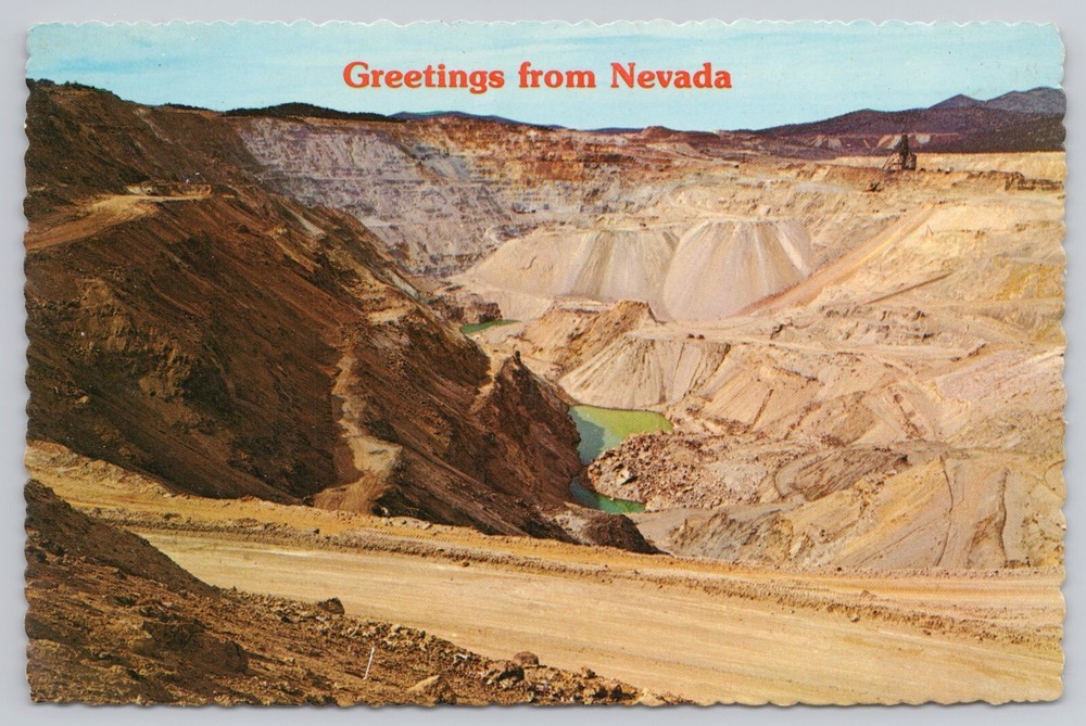 Ely Nevada, Ruth Copper Pit Mine, Vintage Postcard