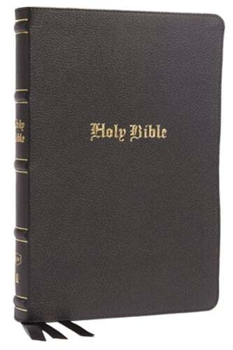 KJV Holy Bible: Large Print Thinline, Black Genuine Leather, Red Letter, Comfort