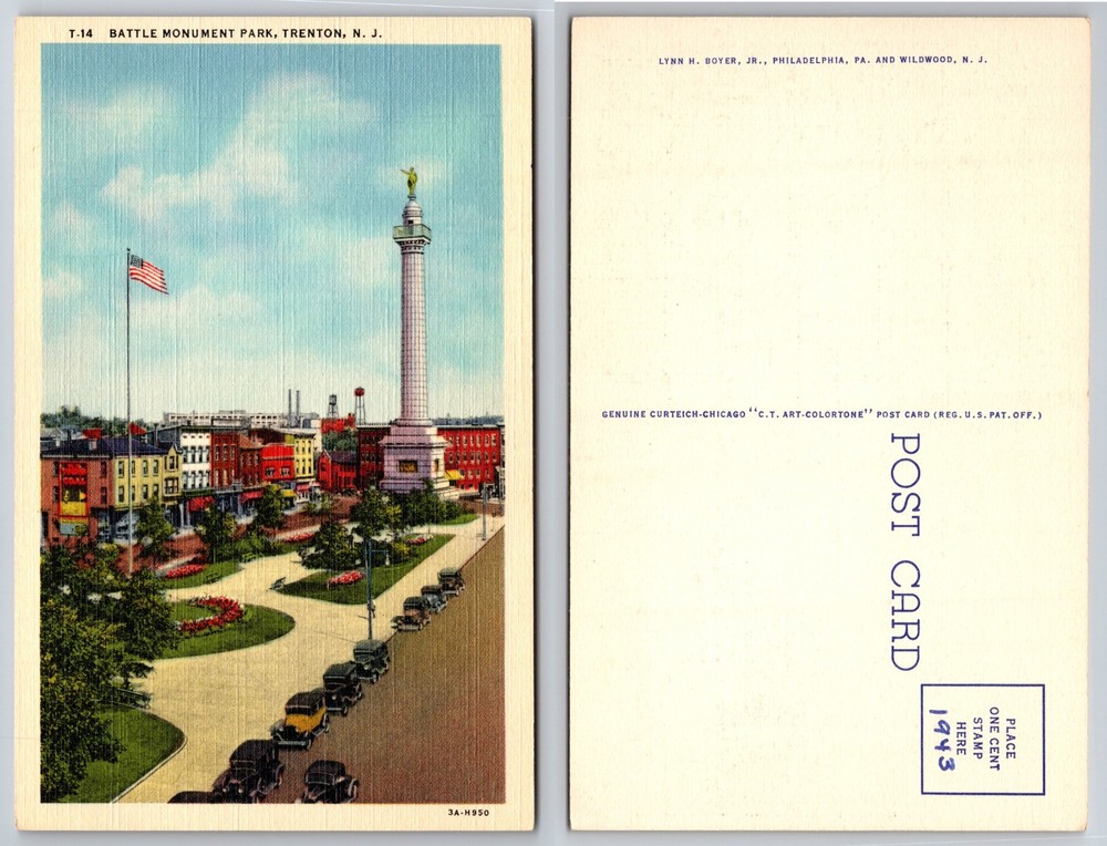 Battle Monument Park Trenton NJ Postcard