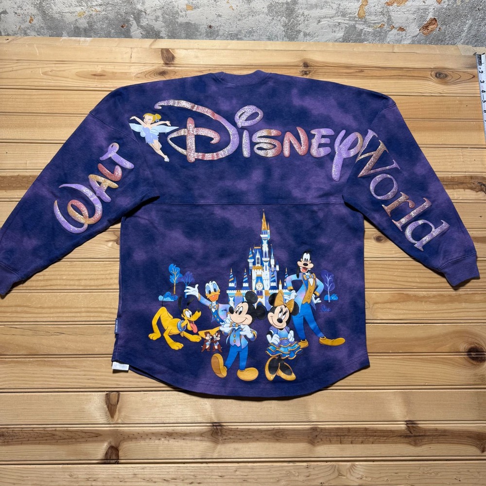 Walt Disney World 50th Anniversary Graphic Tie-Dye Long Sleeve Souvenir Shirt XS