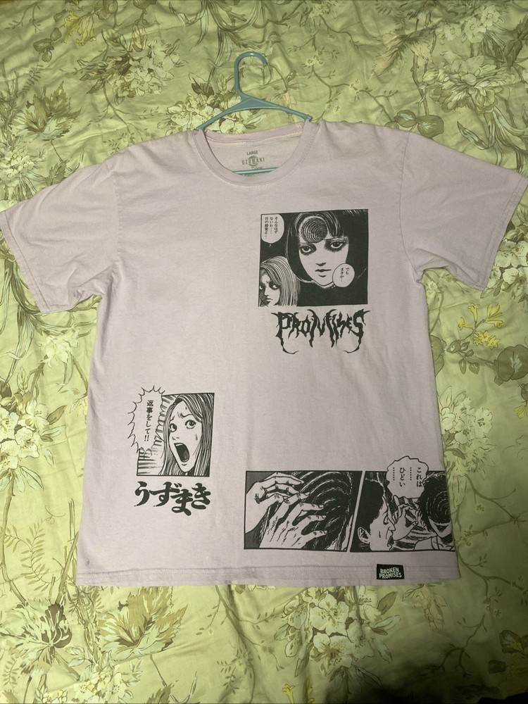 Broken Promises x Junji Ito Uzumaki The Scar Anime T-Shirt Size LARGE Purple