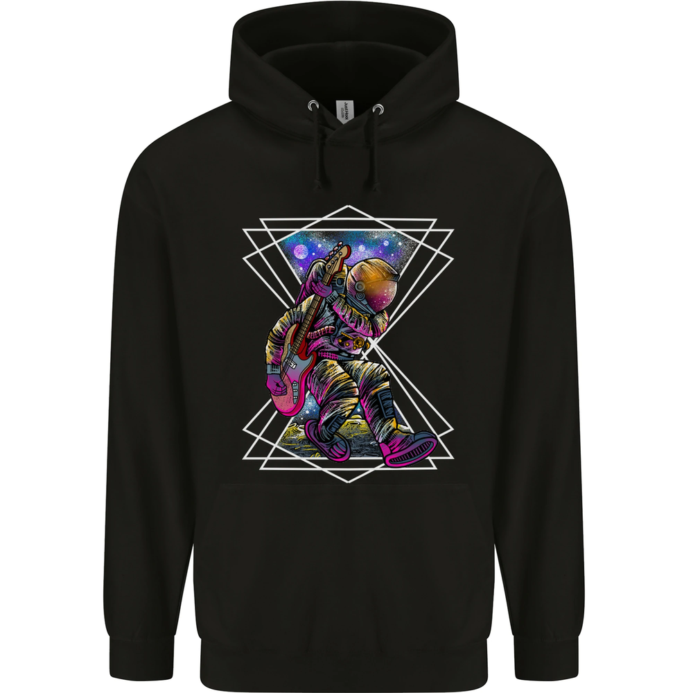 An Astronaut Playing a Guitar Guitarist Mens 80% Cotton Hoodie