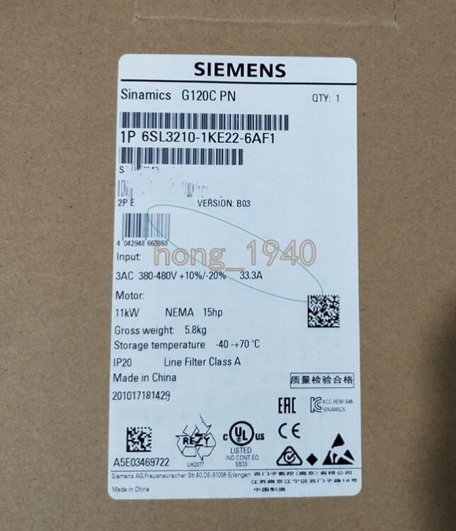 One New Siemens Inverter 6Sl3210-1Ke22-6Af1 6Sl3 210-1Ke22-6Af1