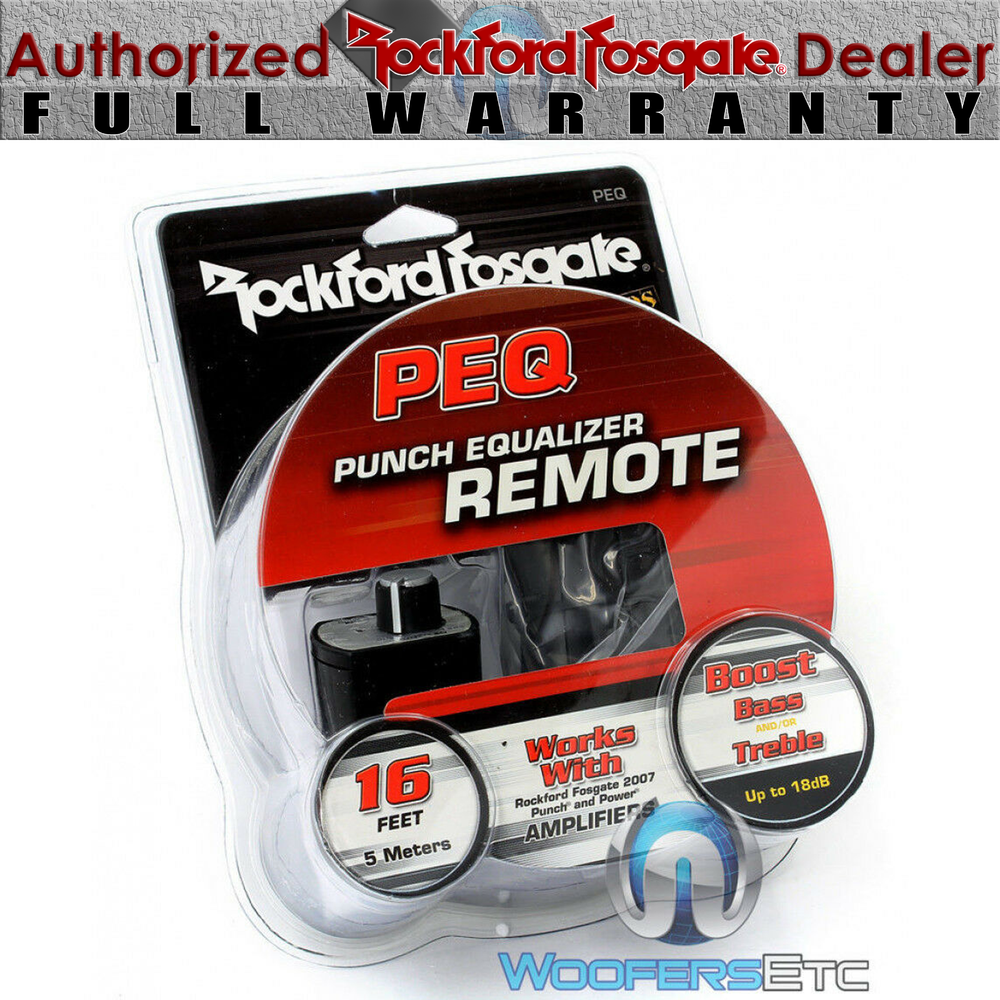 ROCKFORD FOSGATE PEQ PUNCH AMPLIFIER BASS BOOST EQUALIZER REMOTE KNOB & WIRE NEW