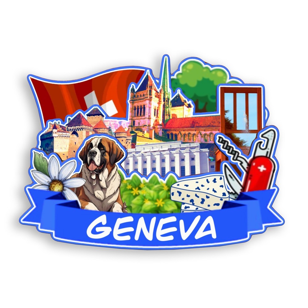 Geneva Switzerland Refrigerator magnet 3D travel souvenirs wood craft gifts