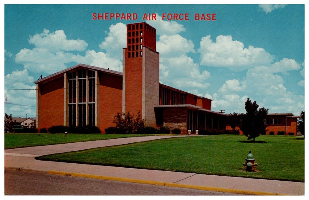 Sheppard Air Force Base Chapel No 1 Wichita Falls Texas TX Postcard c1950s