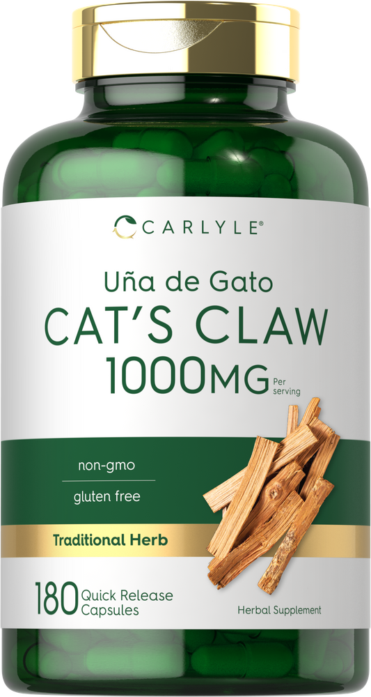 Cat's Claw Capsules 1000mg | 180 Count | Non-GMO, Gluten Free | by Carlyle