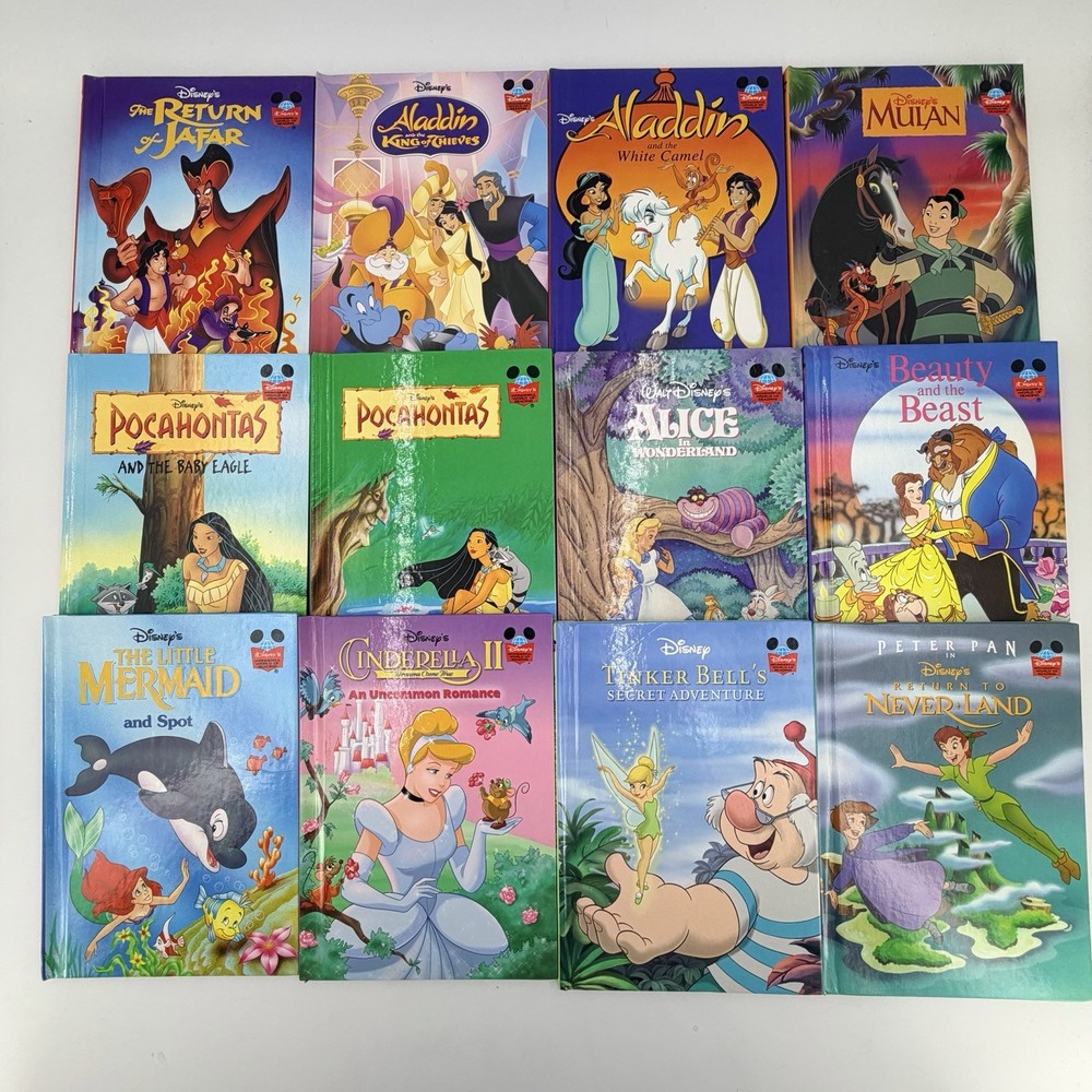 Lot 12 Vintage 2000 Disneys Wonderful World Of Reading Books Glossy Hard Cover