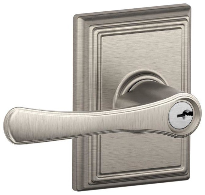 Schlage F51-VLA-ADD Avila Keyed Entry Door Lever in Nickel Finish