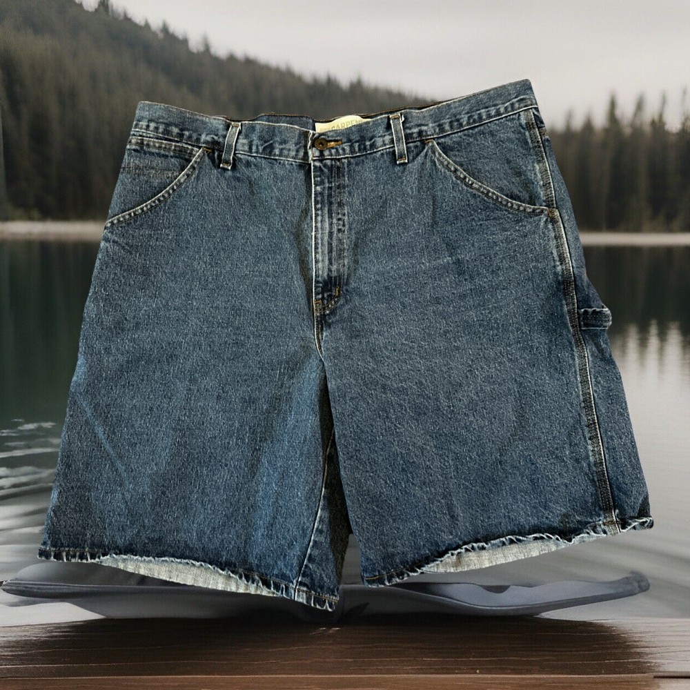 Faded Glory Men's Carpenter Distressed Denim Shorts 100% Cotton size 40