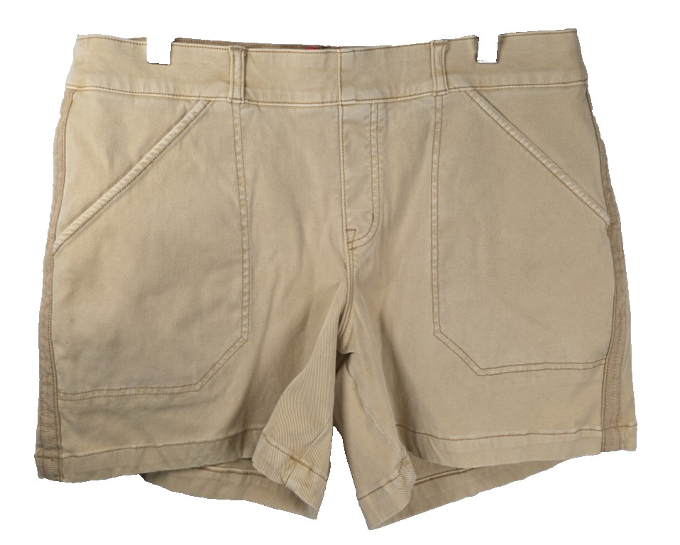 Spanx Womens Stretch Twill Utility Shorts Beige Short Size XL Extra Large EUC