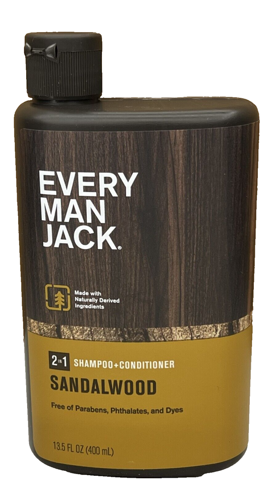 Every Man Jack Sandalwood  2 in 1 Sampoo & Conditioner 13.5 oz