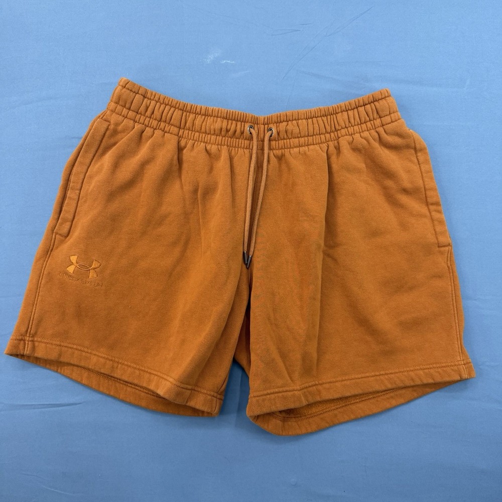 Under Armour Playback Essential Fleece Sweat Shorts Loose Fit Orange MENS XL