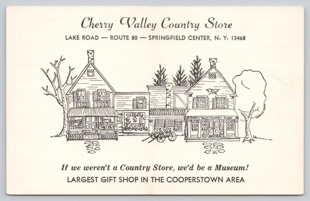 Cherry Valley Country Store Springfield Center NY Postcard Cooperstown Area