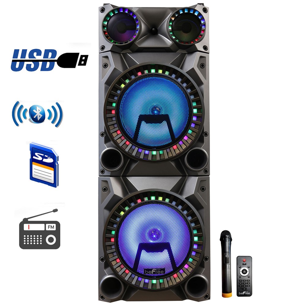 beFree Sound 12in Rechargeable Bluetooth Subwoofer Portable Party Speaker