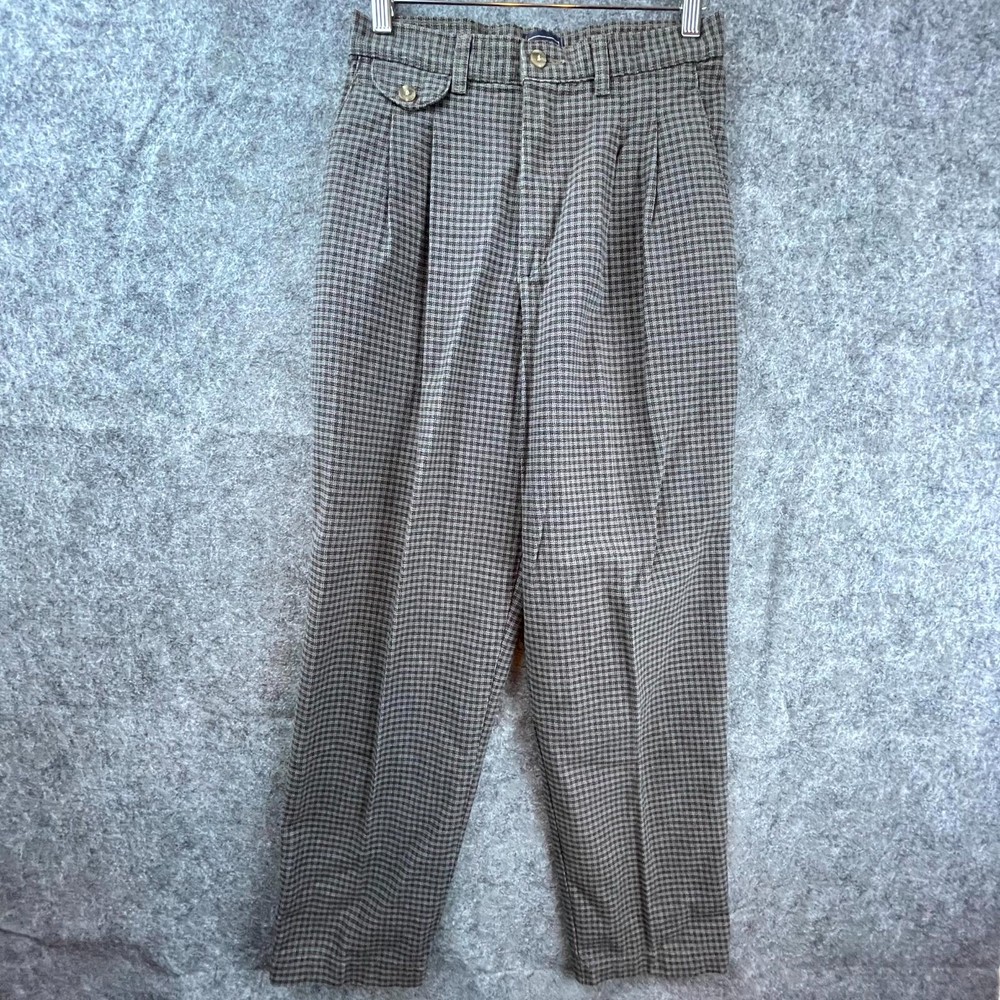 Vintage Lee Brown Plaid Pants Womens 8P Academia Office Professor Career