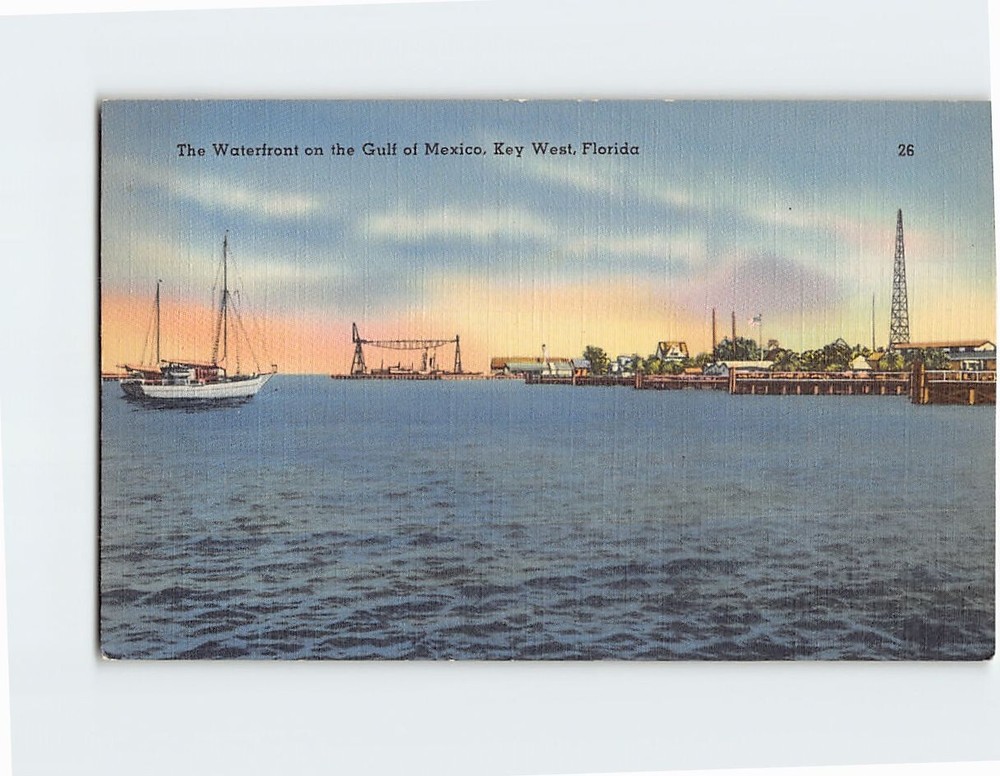 Postcard The Waterfront on the Gulf of Mexico Key West Florida USA