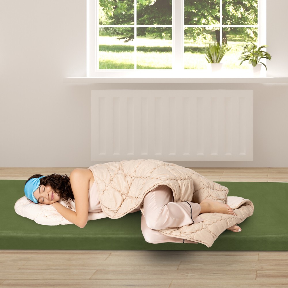 New Memory Foam Camping Mattress Pad, Portable Roll Up Sleeping Pad 75