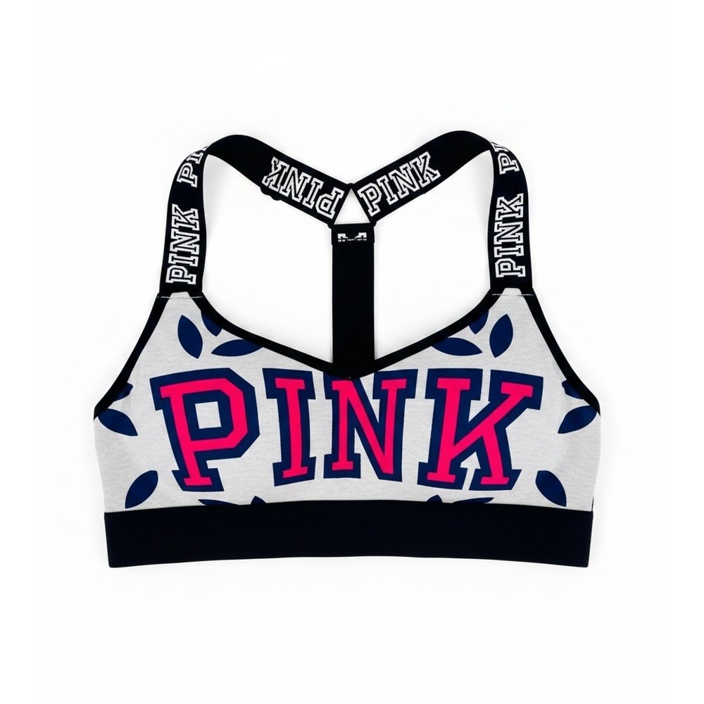 PINK Victoria's Secret Ultimate Push-Up Sports Bra Women's Medium T-Back Gray