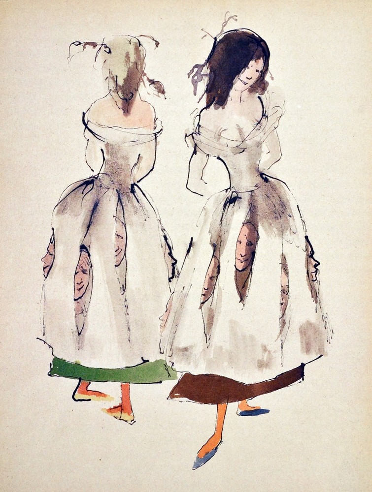 Decoration poster.Interior design Art.Retro fashion.Guys inside dress.6323