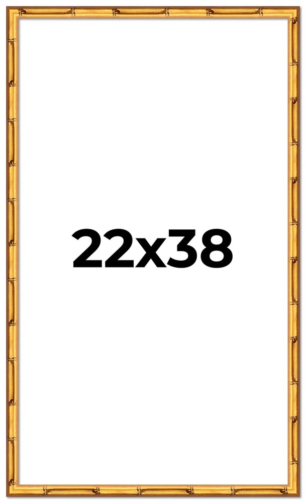 22x38 Frame Gold Bamboo Solid Wood Picture Frame | 1 Inch Moulding Width | Inter