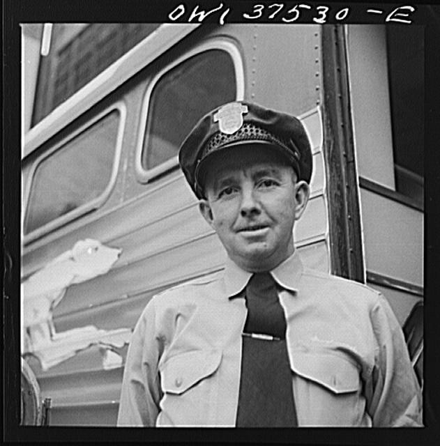 Photo:Bernard Cochran Greyhound Bus Driver 1930s Uniform Portrait
