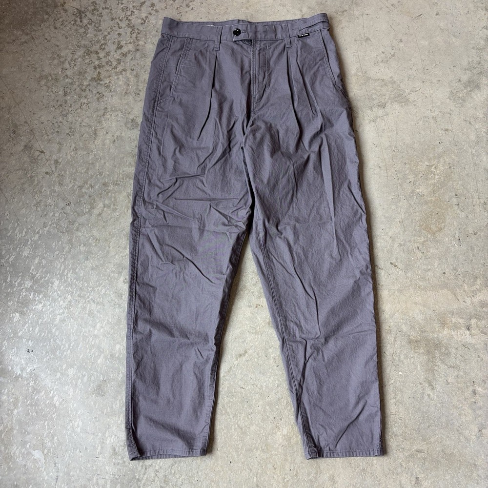 G Star Raw Pleated Relaxed Chino Pants Gray Cotton Casual Men’s Size 34x29