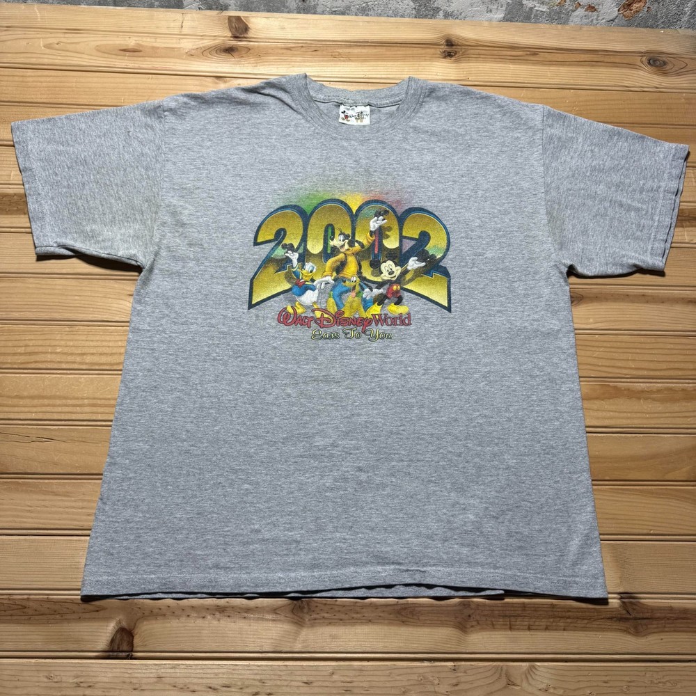 Vintage 2002 Walt Disney World Mickey Donald Goofy Pluto Souvenir T-Shirt Large