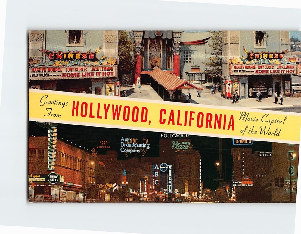 Postcard Movie Capital of the World Greetings from Hollywood California USA