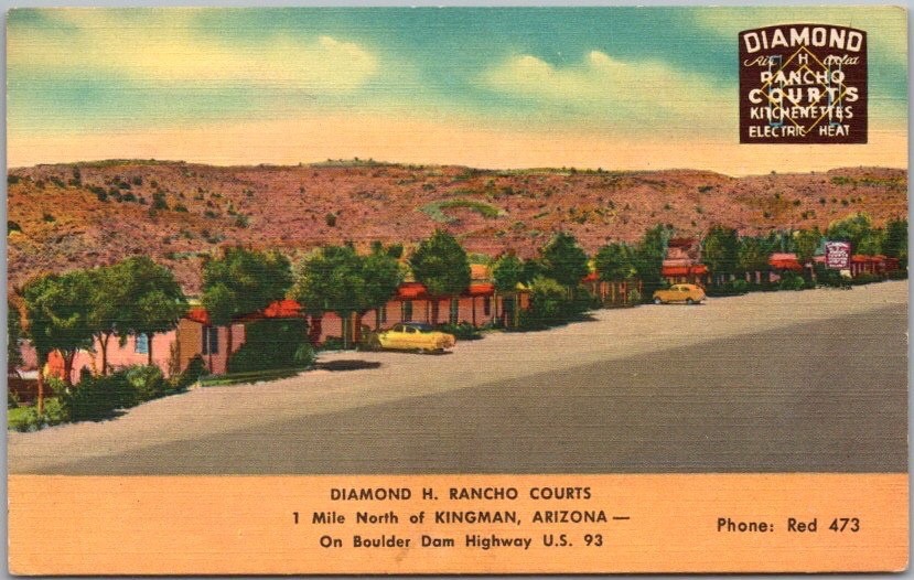Vintage 1950s KINGMAN, Arizona Postcard 