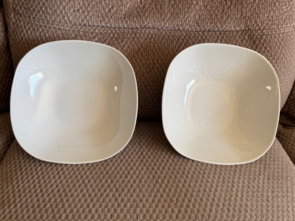 IKEA White Square Set of 2 Dinner Plates 8”x 8”x2.25”