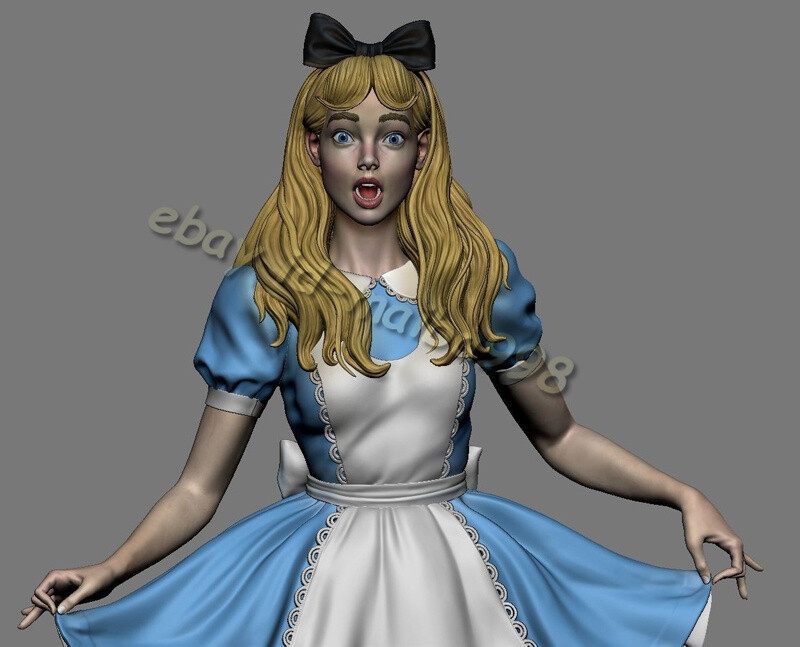 3D Print Girl in Wonderland Garage Kit Figure Model Kit Unpainted Unassembled