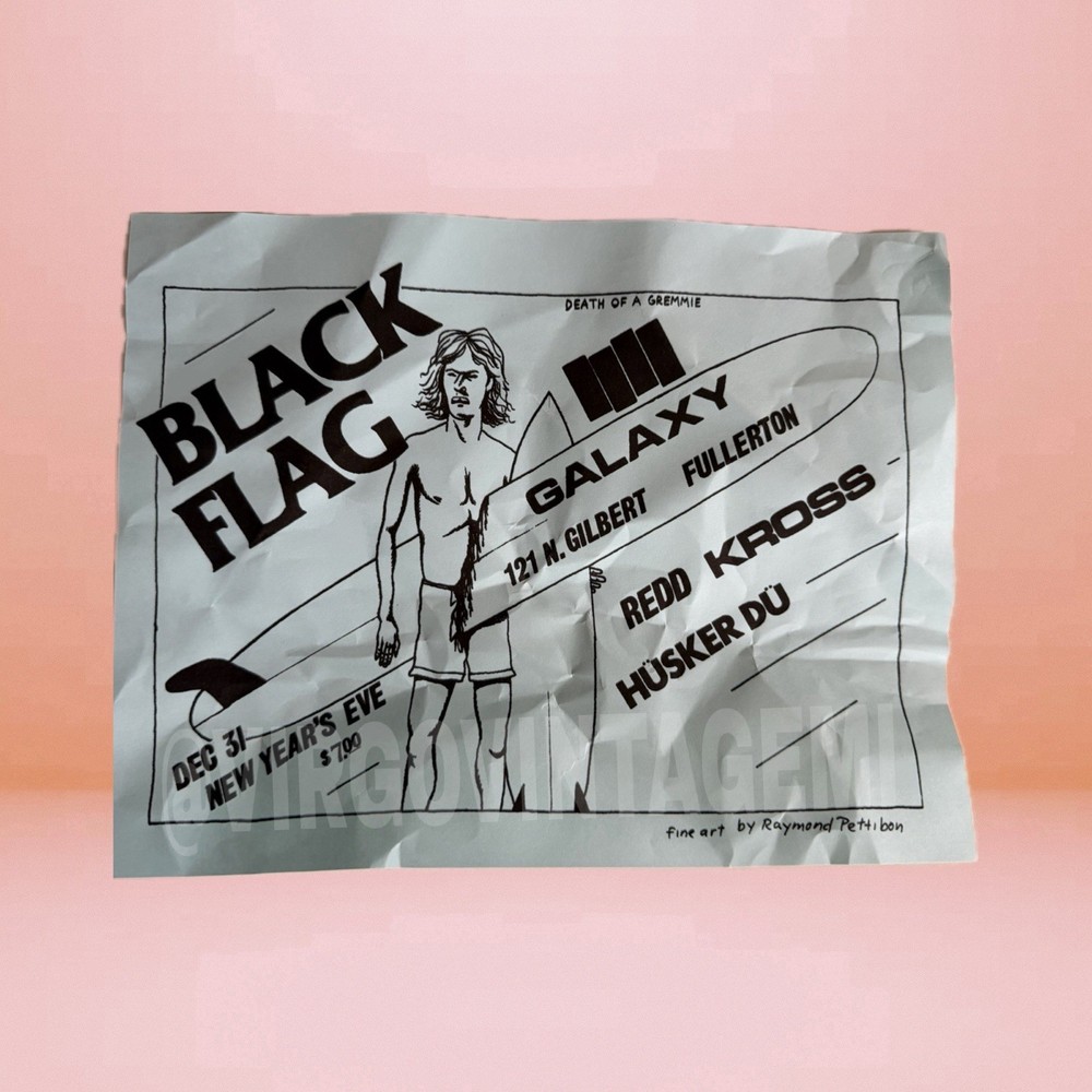 Black Flag, Redd Kross & Hüsker Dü New Years Eve Concert Flyer (Dec 31, 1982)