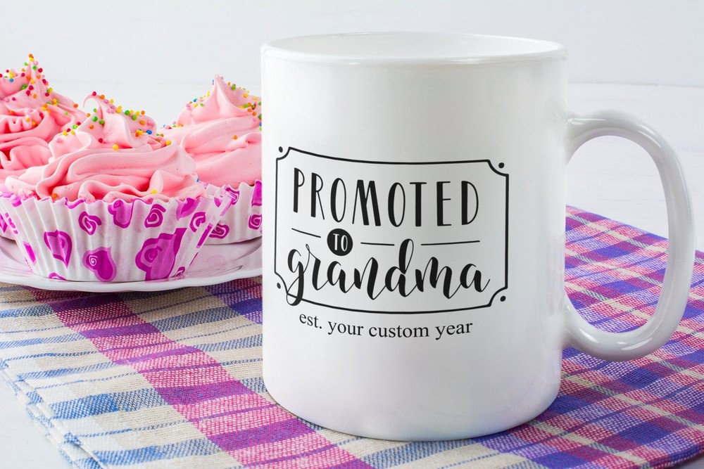 Custom New Grandma Coffee Mug Promoted To Grandma Est Personalized Year New